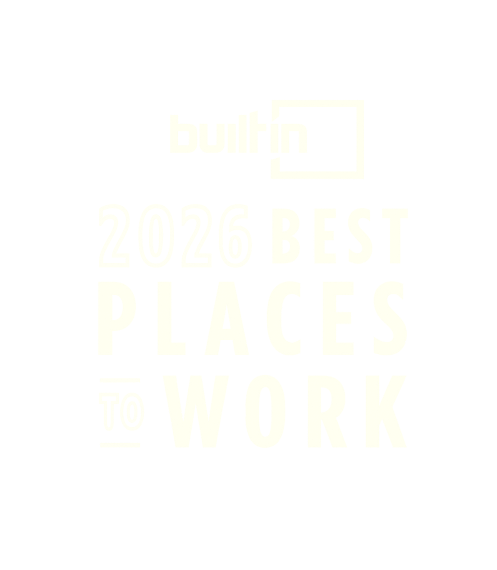 Builtin Best Places To Work 2026 White Badge